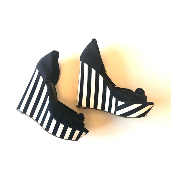 Jessica Simpson Shoes - Jessica Simpson navy blue y’all wedges sz7